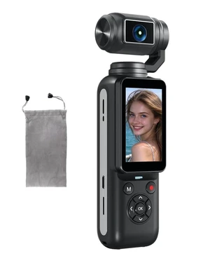 Vlog Camera for YouTube, 4K 80MP Digital Cameras with 330° Rotating Lens, 2.2'' Flip Touchscreen, WiFi, Face Tracking, Portable Handheld Camera