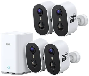 2K Battery Security Cameras Wireless Outdoor System, 4-Cam-Kit