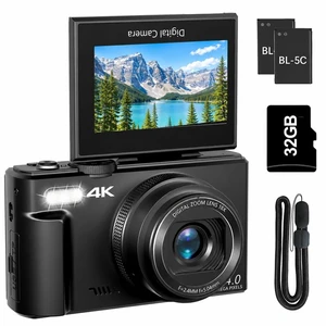 YouTube Vlog Camera, 3" 180° Flip Screen, 4K Digital Camera for Photography, 18X Digital Zoom, Portable Travel Vlog with 32GB TF Card YouTube Vlog Camera, 3" 180° Flip Screen, 4K Digital Camera for Photography, 18X Digital Zoom, Portable Travel Vlog with 32GB TF Card
