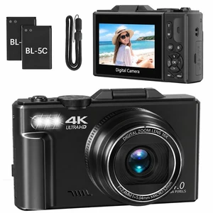 Compact 4K Vlog Camera, 18X Digital Zoom, YouTube Vlogging Camera with 3" 180° Flip Screen, Travel Photography Vlog with 32GB TF Card Compact 4K Vlog Camera, 18X Digital Zoom, YouTube Vlogging Camera with 3" 180° Flip Screen, Travel Photography Vlog with 32GB TF Card