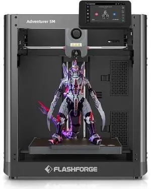 Flashforge Adventurer 5M 3D Printer, 600mm/s High Speed Printing & Screen, 1 Count, 8.7 x 8.7 x 8.7''