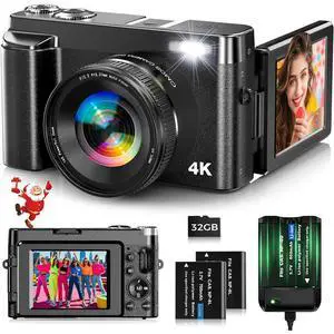 Camera 4K 48MP Vlogging Camera for Youtube Autofocus 16X Digital Zoom Video Cameras with 32GB SD Card Camera 4K 48MP Vlogging Camera for Youtube Autofocus 16X Digital Zoom Video Cameras with 32GB SD Card
