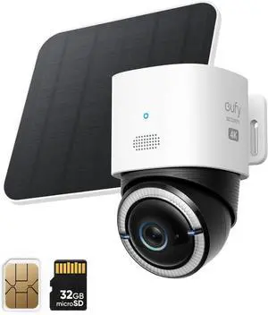 eufy 4G LTE Cam S330 4K Cellular Wireless Security Camera Solar Powered+SIM Card