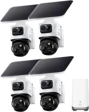 eufy eufyCam S4 Solar Camera Wireless Outdoor Triple Lens Bullet-PTZ Cam 4-Cam K