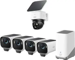 eufy eufyCam S3 Pro 4-Cam Kit & SoloCam S340 Solar Camera Outdoor Wireless 4K