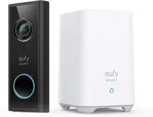 eufy WI-FI Video Doorbell 2K WDR Security Camera 2-Way Audio Intercom + HomeBase