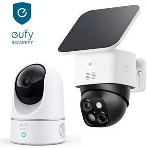 eufy 3K Wireless Outdoor Solar Security Camera 2K Indoor Camera Surveillance Kit