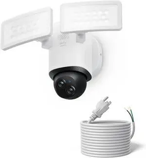 eufy Outdoor Floodlight Security Camera E340 with20ft AC Cable 360° PTZ Dual Cam