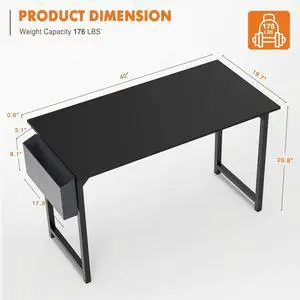 31 Inch Computer Desk, Simple Office Desk Table for Gaming or Home Office, Writing Desk for Small Space, Black 47" 31 Inch Computer Desk, Simple Office Desk Table for Gaming or Home Office, Writing Desk for Small Space, Black 47"