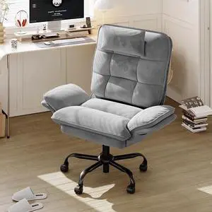 Bestier Big and Tall Executive Office Chair with Flip-Up Arms for Adults, Adjustable Height, Reclining Office Chair with Headrest & Side Pockets in Grey Bestier Big and Tall Executive Office Chair with Flip-Up Arms for Adults, Adjustable Height, Reclining Office Chair with Headrest & Side Pockets in Grey