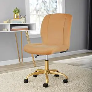 Mainstays Plush Velvet Office Chair, Dusty Gold Mainstays Plush Velvet Office Chair, Dusty Gold
