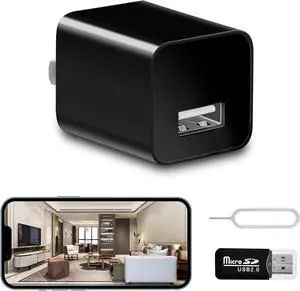 USB Charger Camera - WiFi Small Camera - Full HD 1080P Mini Wireless Nanny Cam Motion Detection with App Live Feed USB Charger Camera - WiFi Small Camera - Full HD 1080P Mini Wireless Nanny Cam Motion Detection with App Live Feed