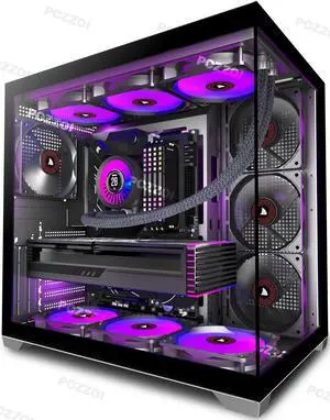 KEDIERS PC CASE ATX 4 Fans Pre-Installed, Type-C Mid Tower Computer Case with Full-View Dual Tempered Glass, Gaming PC Case,Black,K4 KEDIERS PC CASE ATX 4 Fans Pre-Installed, Type-C Mid Tower Computer Case with Full-View Dual Tempered Glass, Gaming PC Case,Black,K4