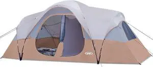 UNP Camping Tent 10-Person-Family Tents, Parties, Music Festival Tent, Big, Easy Up, 5 Large Mesh Windows, Double Layer, 2 Room, Waterproof, Weather Resistant, 18ft x 9ft x78in Khaki Brown UNP Camping Tent 10-Person-Family Tents, Parties, Music Festival Tent, Big, Easy Up, 5 Large Mesh Windows, Double Layer, 2 Room, Waterproof, Weather Resistant, 18ft x 9ft x78in Khaki Brown