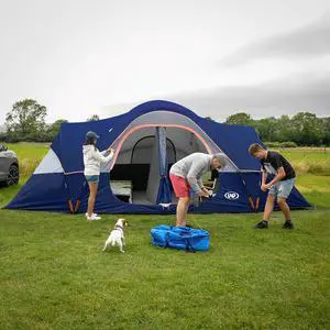 UNP Camping Tent 10-Person-Family Tents, Parties, Music Festival Tent, Big, Easy Up, 5 Large Mesh Windows, Double Layer, 2 Room, Waterproof, Weather Resistant, 18ft x 9ft x78in Navy Blue UNP Camping Tent 10-Person-Family Tents, Parties, Music Festival Tent, Big, Easy Up, 5 Large Mesh Windows, Double Layer, 2 Room, Waterproof, Weather Resistant, 18ft x 9ft x78in Navy Blue