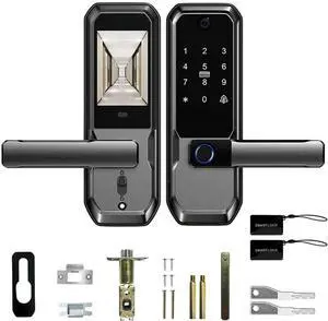 Video Smart Door Lock with Doorbell & Camera, Keyless Entry Door Lock with Handle, Fingerprint Door Knob with Keypad, App Remote Control Smart Deadbolt for Office, Apartment Sliver Gray Video Smart Door Lock with Doorbell & Camera, Keyless Entry Door Lock with Handle, Fingerprint Door Knob with Keypad, App Remote Control Smart Deadbolt for Office, Apartment Sliver Gray