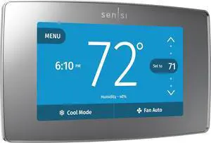 Sensi Touch Smart Thermostat by Emerson with Touchscreen Color Display, Programmable, Wi-Fi, Mobile App, Easy DIY, Data Privacy, Works with Alexa, Energy Star Certified, ST75S-Silver, C-Wire Required Sensi Touch Smart Thermostat by Emerson with Touchscreen Color Display, Programmable, Wi-Fi, Mobile App, Easy DIY, Data Privacy, Works with Alexa, Energy Star Certified, ST75S-Silver, C-Wire Required