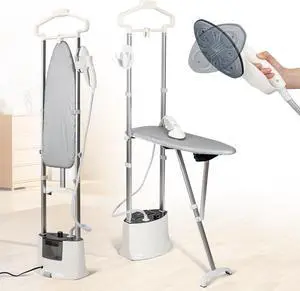 Moongiantgo Standing Steamer for Clothes with Foldable Ironing Board, 1500W Professional Vertical Garment Steamer with 90° Flex Ironing Head, 1.6L/54 fl.oz Water Tank Fabric Steamer Adjustable Steam Moongiantgo Standing Steamer for Clothes with Foldable Ironing Board, 1500W Professional Vertical Garment Steamer with 90° Flex Ironing Head, 1.6L/54 fl.oz Water Tank Fabric Steamer Adjustable Steam