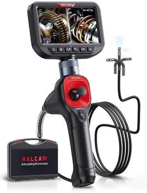 Ralcam 360° Articulating Borescope Dual Lens, 5'' Joystick 4 Ways Industrial Endoscope Camera with Light, 6.5mm Slim Probe, 5.0FT Semi-Rigid Snake Inspection Camera for Automotive Mechanics Ralcam 360° Articulating Borescope Dual Lens, 5'' Joystick 4 Ways Industrial Endoscope Camera with Light, 6.5mm Slim Probe, 5.0FT Semi-Rigid Snake Inspection Camera for Automotive Mechanics