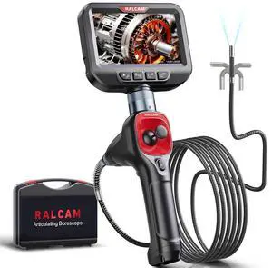 Ralcam 4-Way 360° Articulating Borescope, 6.2mm Ultra-Slim Waterproof Inspection Camera with Light, 4.3" HD Screen, 4X Zoom, 6.6FT Semi-Rigid Endoscope for Engine, Pipe, HVAC & Automotive Ralcam 4-Way 360° Articulating Borescope, 6.2mm Ultra-Slim Waterproof Inspection Camera with Light, 4.3" HD Screen, 4X Zoom, 6.6FT Semi-Rigid Endoscope for Engine, Pipe, HVAC & Automotive