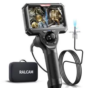 Ralcam Dual Lens 360° Articulating Borescope 5 Inch, 4-Way 180° Endoscope Camera with Light, 6.5mm Slim Probe, 5FT Semi-Rigid Snake Camera for Automotive HVAC Pipe Inspection Ralcam Dual Lens 360° Articulating Borescope 5 Inch, 4-Way 180° Endoscope Camera with Light, 6.5mm Slim Probe, 5FT Semi-Rigid Snake Camera for Automotive HVAC Pipe Inspection