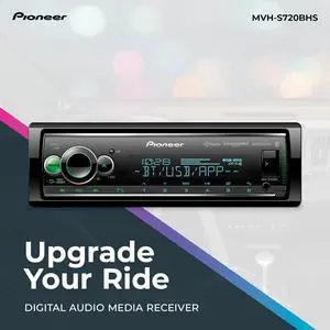 Pioneer MVH-S720BHS 1-Din Digital Media Receiver Bluetooth, SiriusXM, Color Change, HD Radio, USB, FLAC, Voice Control, 50W x 4 Output, 13-Band EQ, AM/FM Radio, Hi-Volt RCA Preouts Pioneer MVH-S720BHS 1-Din Digital Media Receiver Bluetooth, SiriusXM, Color Change, HD Radio, USB, FLAC, Voice Control, 50W x 4 Output, 13-Band EQ, AM/FM Radio, Hi-Volt RCA Preouts