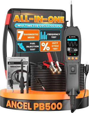 ANCEL PB500 Automotive Power Circuit Probe Tester, 12/24V Circuit Breaker Finder, with AC/DC, Diode, Resistance, Frequency, Injector, Duty Cycle, Multimeter, Oscilloscope, Ohmmeters Test, for 99% Cars ANCEL PB500 Automotive Power Circuit Probe Tester, 12/24V Circuit Breaker Finder, with AC/DC, Diode, Resistance, Frequency, Injector, Duty Cycle, Multimeter, Oscilloscope, Ohmmeters Test, for 99% Cars