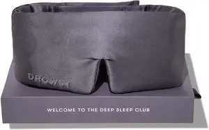 DROWSY Silk Sleep Mask - Face-Hugging, Padded Cocoon for Luxury Sleep in Total Darkness - 100% Pure Mulberry Silk (Moonlight Shadow) DROWSY Silk Sleep Mask - Face-Hugging, Padded Cocoon for Luxury Sleep in Total Darkness - 100% Pure Mulberry Silk (Moonlight Shadow)