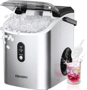 EUHOMY Nugget Ice Maker Countertop with Handle, Ready in 6 Mins, 34lbs Per Day, Removable Top Cover, Auto-Cleaning, Portable Sonic Ice Maker with Basket and Scoop, for Home/Party/RV/Camping EUHOMY Nugget Ice Maker Countertop with Handle, Ready in 6 Mins, 34lbs Per Day, Removable Top Cover, Auto-Cleaning, Portable Sonic Ice Maker with Basket and Scoop, for Home/Party/RV/Camping