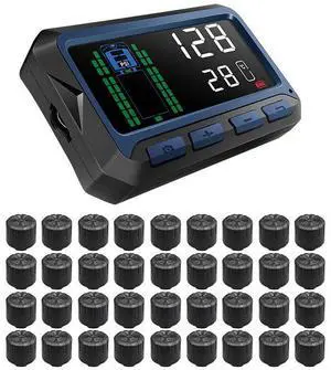 Wireless tire pressure monitoring system - External TPMS for trucks and trailers - Suitable for freight vehicles Wireless tire pressure monitoring system - External TPMS for trucks and trailers - Suitable for freight vehicles