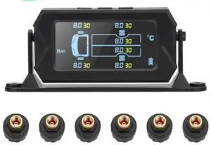 Vehicle tire pressure monitoring system - six-wheel truck tire pressure detection - solar-powered truck - camper - special tire pressure sensor Vehicle tire pressure monitoring system - six-wheel truck tire pressure detection - solar-powered truck - camper - special tire pressure sensor
