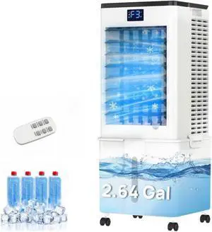 Windowless Portable Air Conditioner, 3-IN-1 Portable AC Fan w/ 2.64Gal Tank for 20H Cooling, 4 Modes & 3 Speeds, 12H Timer for Auto-off, Remote, Swamp Cooler for Room, Bedroom Windowless Portable Air Conditioner, 3-IN-1 Portable AC Fan w/ 2.64Gal Tank for 20H Cooling, 4 Modes & 3 Speeds, 12H Timer for Auto-off, Remote, Swamp Cooler for Room, Bedroom