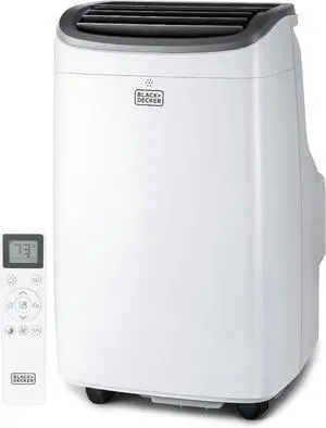 BLACK+DECKER Portable Air Conditioner, 9,000 BTU, BPACT08WT, White | 9,000 BTU ASHRAE 128 (5,300 BTU SACC) for Rooms up to 400 Sq. Ft., Portable AC with Follow Me Remote Control and Window Kit BLACK+DECKER Portable Air Conditioner, 9,000 BTU, BPACT08WT, White | 9,000 BTU ASHRAE 128 (5,300 BTU SACC) for Rooms up to 400 Sq. Ft., Portable AC with Follow Me Remote Control and Window Kit
