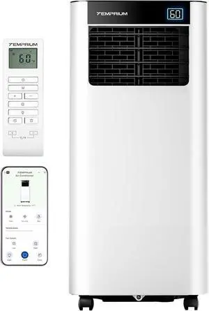 8000 BTU Portable Air Conditioner Cools up to 350 Sq.Ft., Smart Portable AC Unit with App/Voice/Remote Control, 4-in-1 Quiet AC Unit with Cool, Dry, Fan, Sleep Modes, 24H Timer, Window Kits 8000 BTU Portable Air Conditioner Cools up to 350 Sq.Ft., Smart Portable AC Unit with App/Voice/Remote Control, 4-in-1 Quiet AC Unit with Cool, Dry, Fan, Sleep Modes, 24H Timer, Window Kits