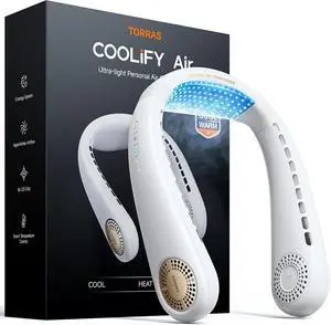 TORRAS COOLiFY Air 2026 Upgraded Neck Fan Air Conditioner, Dual-Airflow Pro Cooling, Ultra Light Portable Fan Rechargeable, Personal Cooling Fan Travel Essentials, Gift for Dad Father,Ivory White TORRAS COOLiFY Air 2026 Upgraded Neck Fan Air Conditioner, Dual-Airflow Pro Cooling, Ultra Light Portable Fan Rechargeable, Personal Cooling Fan Travel Essentials, Gift for Dad Father,Ivory White