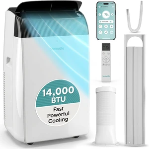 SereneLife 14,000 BTU Portable Air Conditioner with Dehumidifier & Fan | Wi-Fi Enabled Portable AC Unit for Rooms up to 650 Sq Ft | Compact Standing Air Conditioner with Window Kit (Gray) SereneLife 14,000 BTU Portable Air Conditioner with Dehumidifier & Fan | Wi-Fi Enabled Portable AC Unit for Rooms up to 650 Sq Ft | Compact Standing Air Conditioner with Window Kit (Gray)