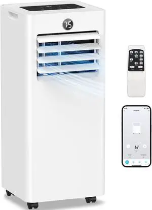 Portable Air Conditioners 16,000 Btu for Large Room up to 850 Sq. Ft., 5-in-1 Smart AC with WiFi App, Fast Cooling, Dehumidifier, Fan, Quiet 36dB Sleep Mode & Window Kit for Bedroom, Office Portable Air Conditioners 16,000 Btu for Large Room up to 850 Sq. Ft., 5-in-1 Smart AC with WiFi App, Fast Cooling, Dehumidifier, Fan, Quiet 36dB Sleep Mode & Window Kit for Bedroom, Office
