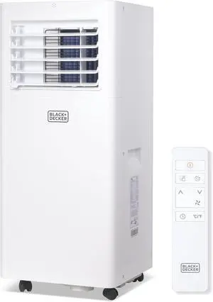 BLACK+DECKER Portable Air Conditioner, 8,500 BTU (5,100 BTU SACC) for Rooms Up To 350 Sq. Ft., Portable AC with Full Function Remote Control & Window Kit, BPACT05SM, White BLACK+DECKER Portable Air Conditioner, 8,500 BTU (5,100 BTU SACC) for Rooms Up To 350 Sq. Ft., Portable AC with Full Function Remote Control & Window Kit, BPACT05SM, White