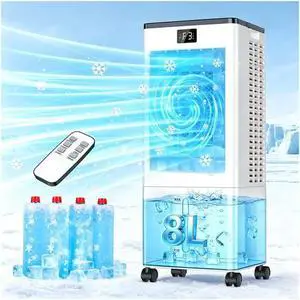 Portable Air Conditioners,3-in-1 Evaporative Cooling Fans that Blow Cold Air, 4 Modes 3 Speeds, 12H Timer & Remote, 120°Oscillation, Windowless Portable AC Swamp Cooler w/ 8L Tank for Home Bedroom Portable Air Conditioners,3-in-1 Evaporative Cooling Fans that Blow Cold Air, 4 Modes 3 Speeds, 12H Timer & Remote, 120°Oscillation, Windowless Portable AC Swamp Cooler w/ 8L Tank for Home Bedroom