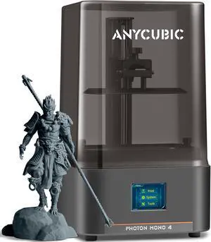 ANYCUBIC Photon Mono 4, Resin 3D Printer with 7'' 10K Mono LCD Screen, Stable LighTurbo Light Source and 70mm/h Fast Printing, Print Volume 6.04'' x 3.42'' x 6.49'' ANYCUBIC Photon Mono 4, Resin 3D Printer with 7'' 10K Mono LCD Screen, Stable LighTurbo Light Source and 70mm/h Fast Printing, Print Volume 6.04'' x 3.42'' x 6.49''