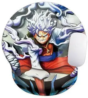 One Piece Wrist Rest Mouse Pad, Sponge Memory Foam Wrist Support Cushion for Gaming & Office, Comfortable Ergonomic Wrist Pad for Computer Laptop(Luffy-Gear5-WhiteForm) One Piece Wrist Rest Mouse Pad, Sponge Memory Foam Wrist Support Cushion for Gaming & Office, Comfortable Ergonomic Wrist Pad for Computer Laptop(Luffy-Gear5-WhiteForm)
