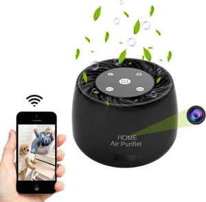Mini cámara ocultada de la seguridad 1080P HD con la visión nocturna y la
Cámara oculta de niñera gran angular 2 en 1, filtración de humo y olor, control remoto de aplicación