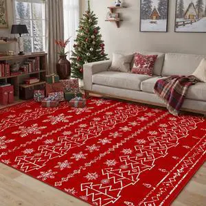 Christmas Area Rug 5x7 Red Washable Kitchen Carpet Xmas Snowflake Holiday Decor Indoor Throw Rug Decorative Living Room Non Slip Soft Low Pile Bedroom Dining Room Office Nursery Bathroom Christmas Area Rug 5x7 Red Washable Kitchen Carpet Xmas Snowflake Holiday Decor Indoor Throw Rug Decorative Living Room Non Slip Soft Low Pile Bedroom Dining Room Office Nursery Bathroom