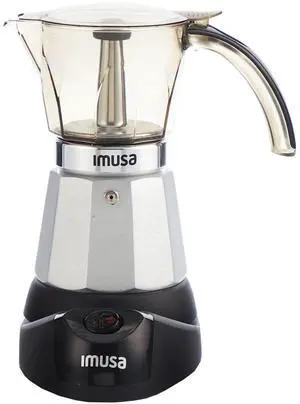 6 or 3cup Electric Espresso Maker, Silver 6 or 3cup Electric Espresso Maker, Silver