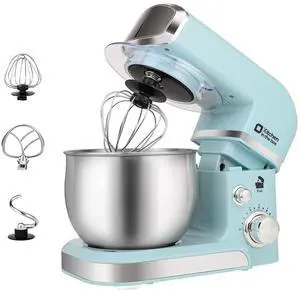 Stand Mixer,3.2Qt Small Electric Food Mixer,6 Speeds Portable Lightweight Kitchen Mixer for Daily Use with Egg Whisk,Dough Hook,Flat Beater (Blue)
