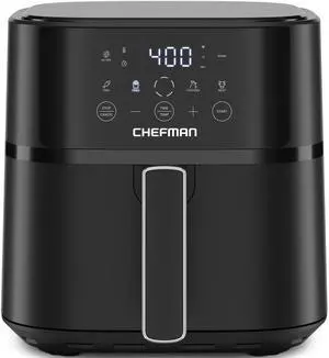 Air Fryer  6 QT Compact Airfryer for Quick & Easy Meals in Minutes, Features Hi-Fry Technology for Extra Crisp, Touchscreen Controls with 4 Presets, Nonstick & Dishwasher Safe Basket - Black