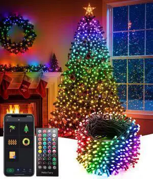 165FT 500Led Smart Outdoor Christmas Lights, Dynamic DIY Color Changing Christmas String Lights App Remote Control, Group Control Fairy Twinkle Tree Lights for Indoor Xmas Fence Handrails Decorations
