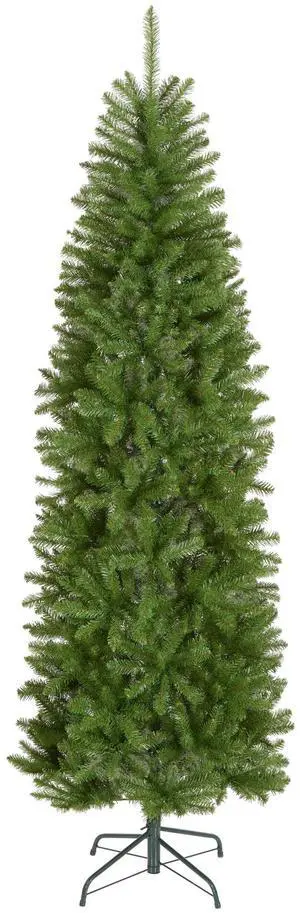 7 ft Unlit Kingswood Fir Slim Artificial Christmas Tree, 892 Tips, Includes Stand, Green