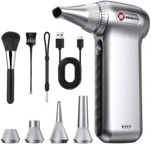 Compressed Air Duster-125,000 RPM Cordless Electric Air Duster, Rechargeable Super Power Air Blower with 3-Gear Turbo Fan, Air Blower for PC, Keyboard, Outdoor, Car & Home