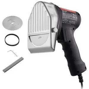 Electric Shawarma Knife, 80W Professional Turkish Kebab Knife, Commercial Stainless Steel Gyro Cutter, Doner Kebab Meat Slicer with 2 Blades, 4/100mm Blade Diameter, 0-8mm Adjustable Thickness Electric Shawarma Knife, 80W Professional Turkish Kebab Knife, Commercial Stainless Steel Gyro Cutter, Doner Kebab Meat Slicer with 2 Blades, 4/100mm Blade Diameter, 0-8mm Adjustable Thickness